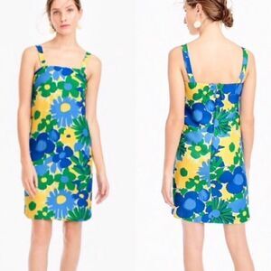J. Crew Blue Green Yellow Floral Sundress